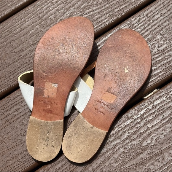 Joie A La Plage Slip On Leather Sandals in White/Brown 38 - Picture 7 of 7